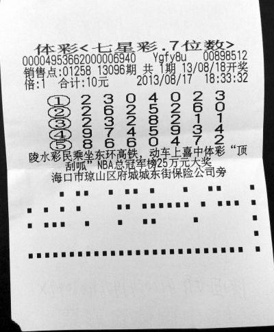 体彩七星彩开奖结果22053期